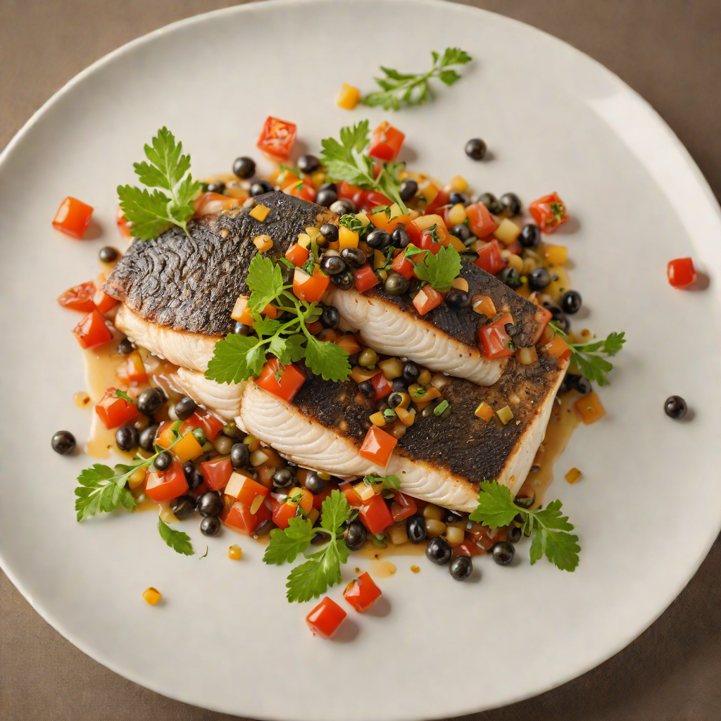 Pan-Roasted Sea Bass with Tomato-Caper Relish