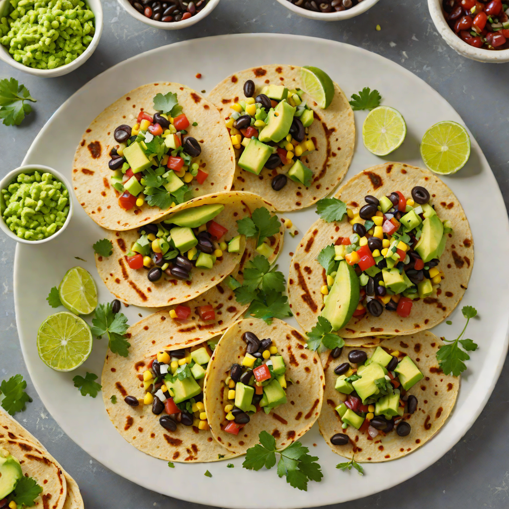 Pan-Griddled Corn Tortillas with Black Bean & Avocado Salsa