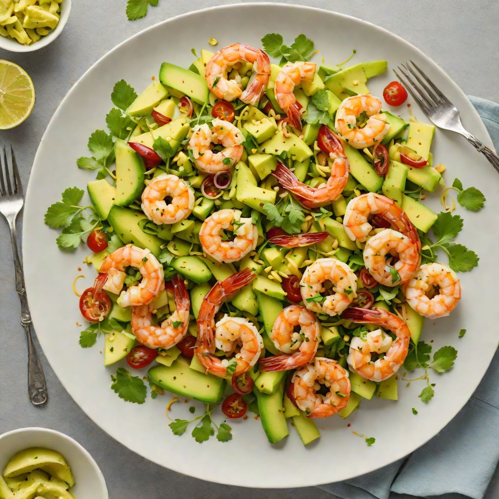 Sautéed Shrimp with Spiced Avocado Salad