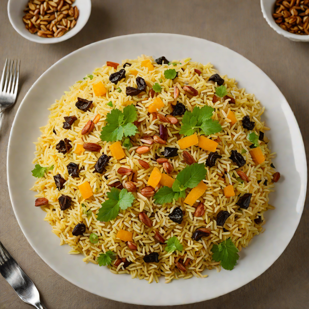 Saffron-Infused Kashmiri Pulao with Almonds and Raisins