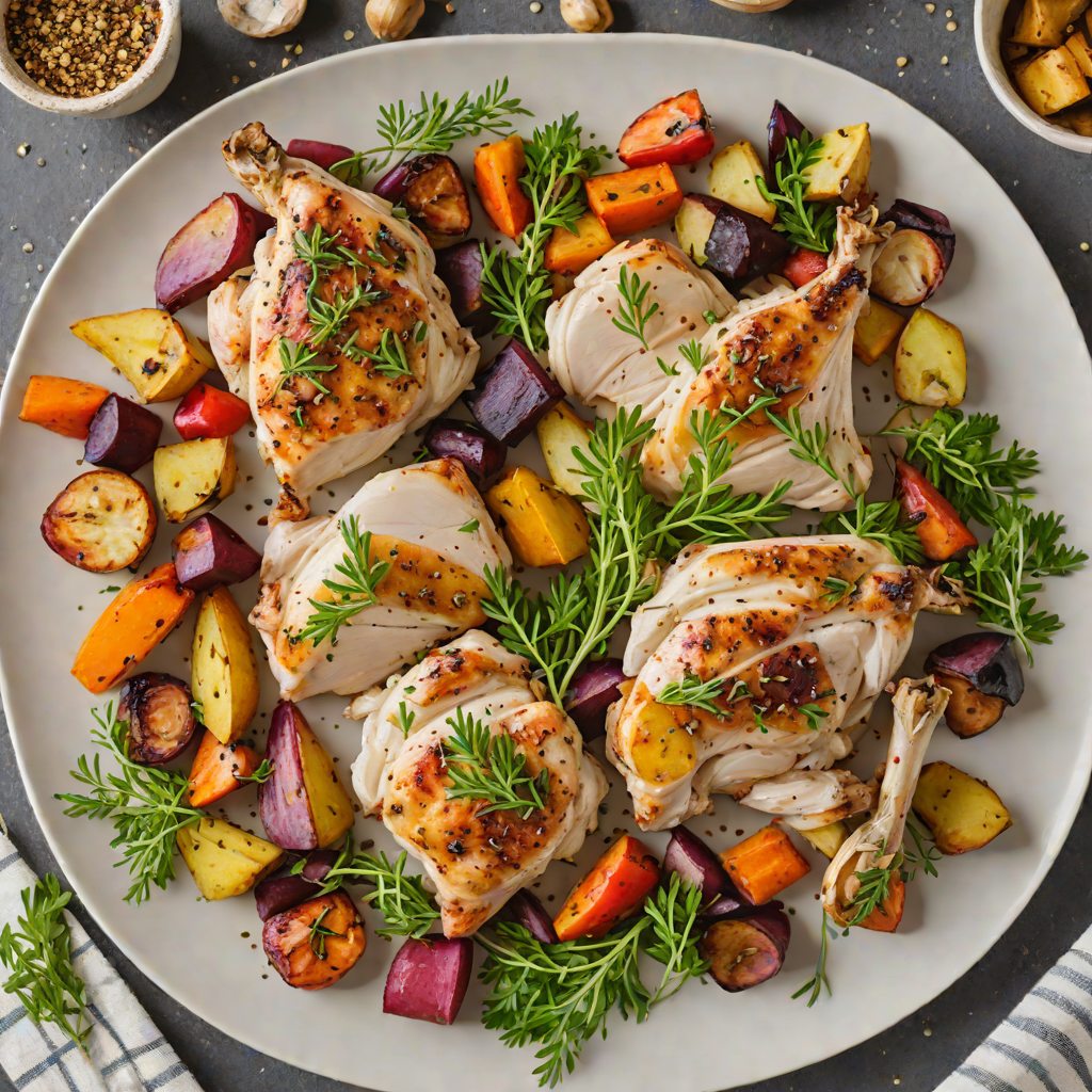 Sheet Pan Garlic-Thyme Chicken with Roasted Root Vegetables