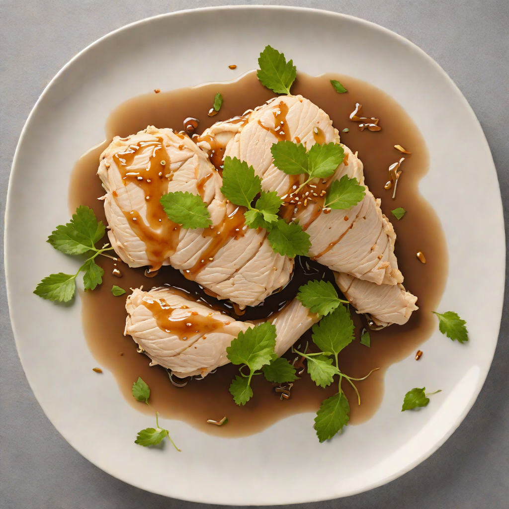 Tea-Infused Poached Chicken with Ginger-Soy Glaze