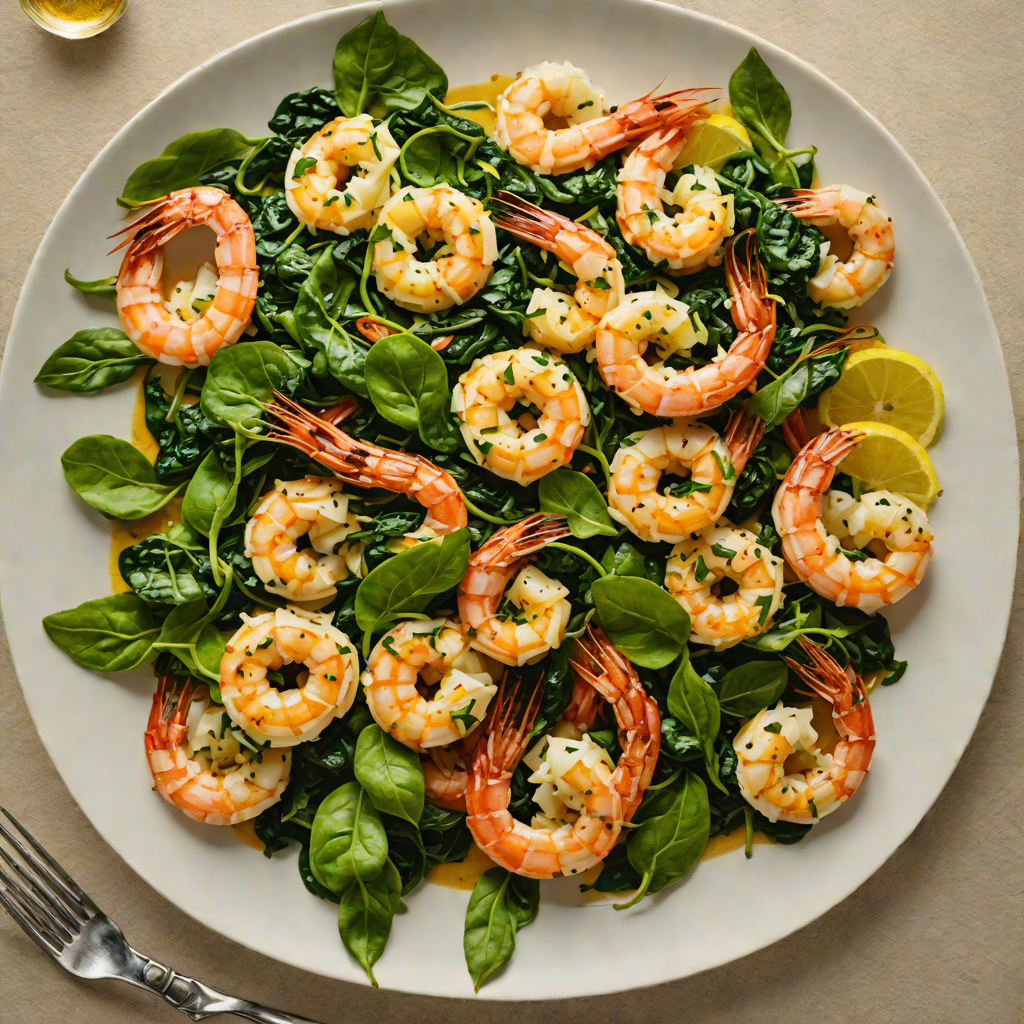 Sautéed Lemon Garlic Shrimp with Wilted Spinach