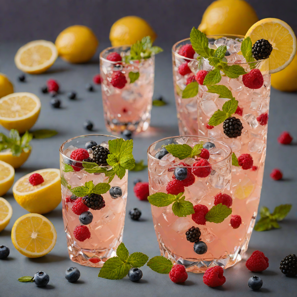 Berry-Infused Sparkling Lemonade with Mint