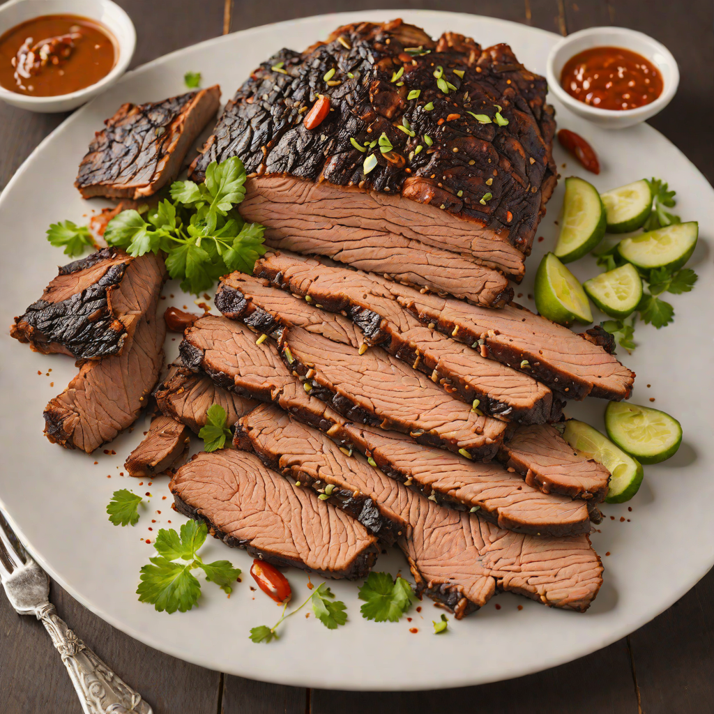 Grilled Texas-Style Smoked Brisket with Spicy Chipotle Rub