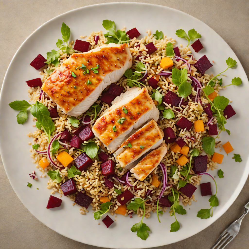 Pan-Seared Chicken with Beet and Quinoa Salad
