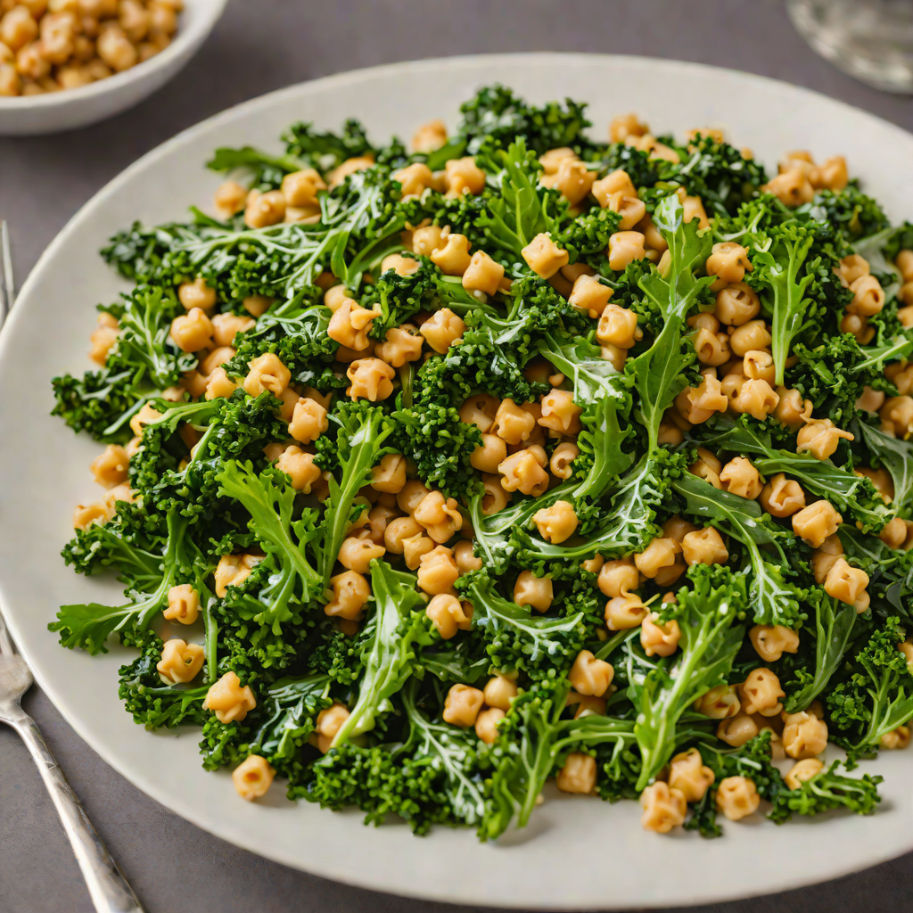 Sautéed Kale and Chickpea Stir-Fry with Garlic