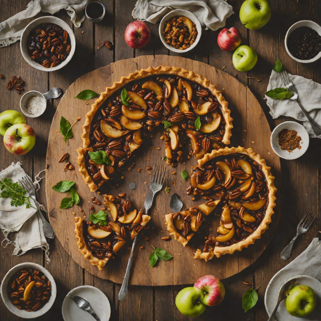 Baked Apple and Tamarind Chutney Tart with Spiced Crust