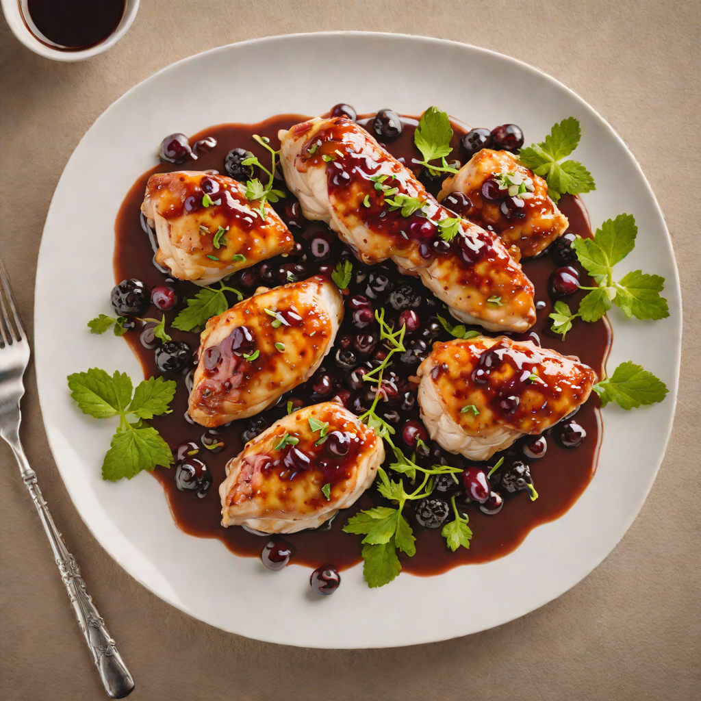 Sautéed Chicken with Currant and Violet-Spice Glaze