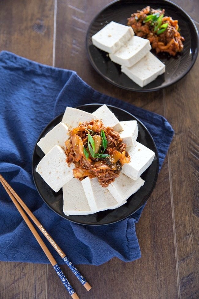 Korean-Style Tofu Stir-Fry with Kimchi