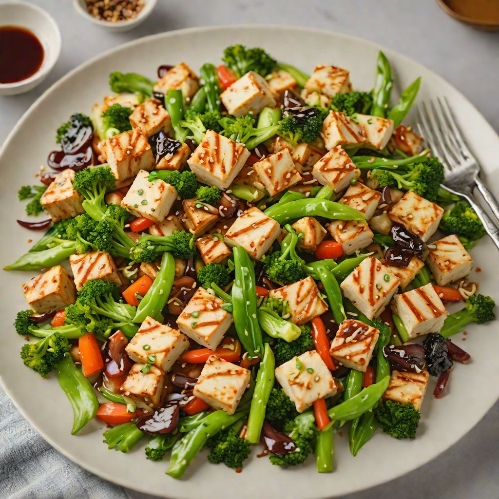 Modular Garden Vegetable Stir-Fry with Tofu and Garlic Soy Sauce