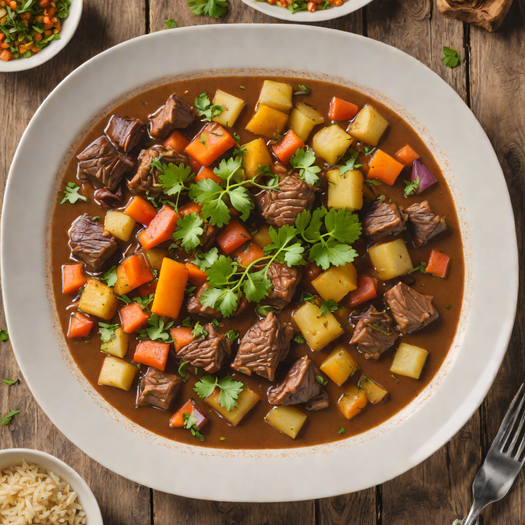 Slow-Cooked Caribbean Goat Stew with Root Vegetables