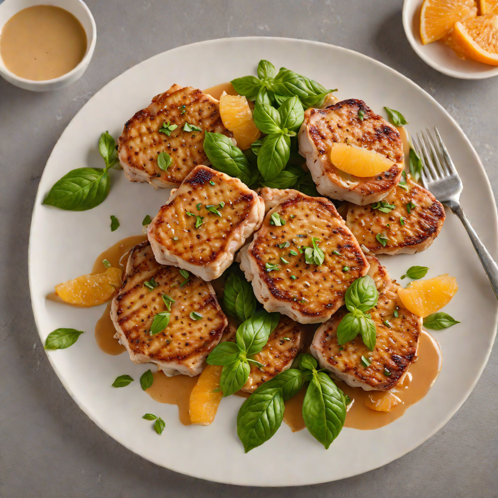 Pan-Seared Pork Chops with Grapefruit-Basil Bitter Glaze