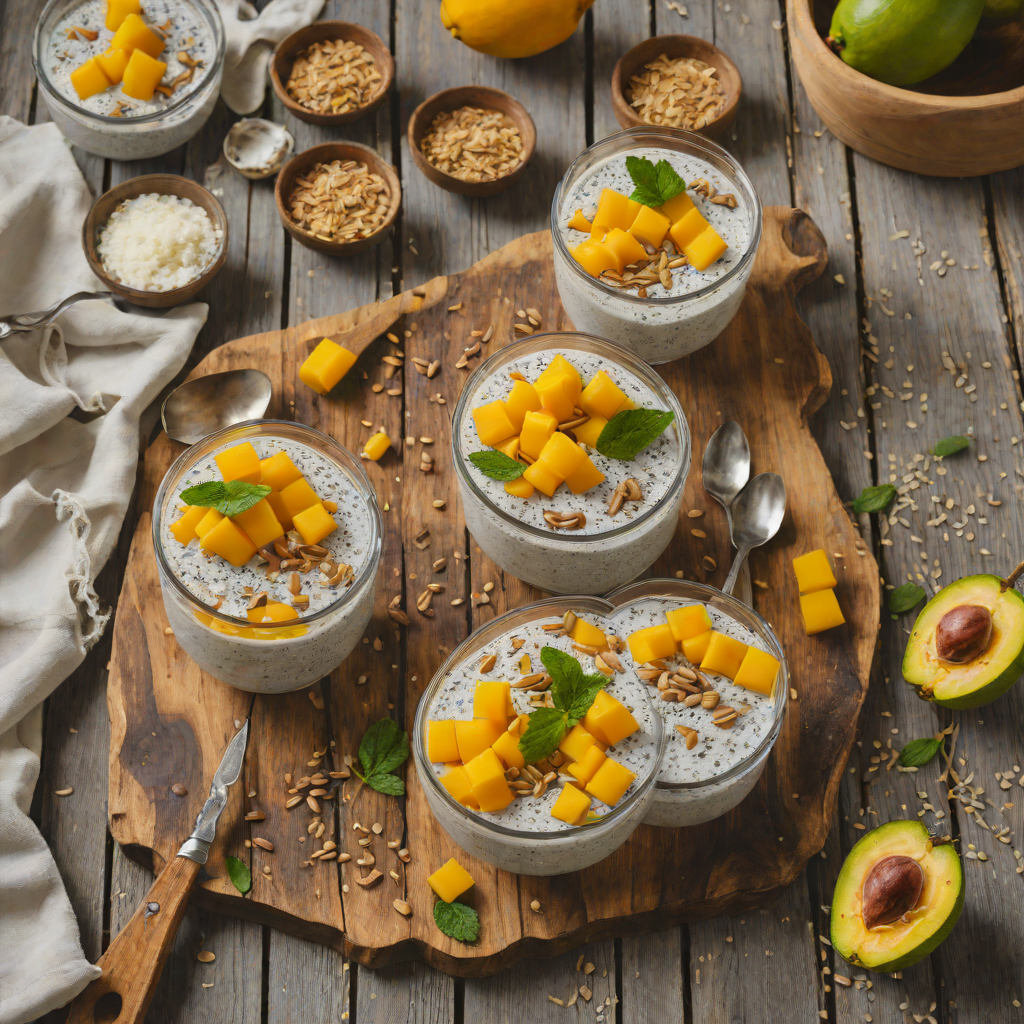 No-Bake Mango Chia Seed Pudding with Coconut Milk