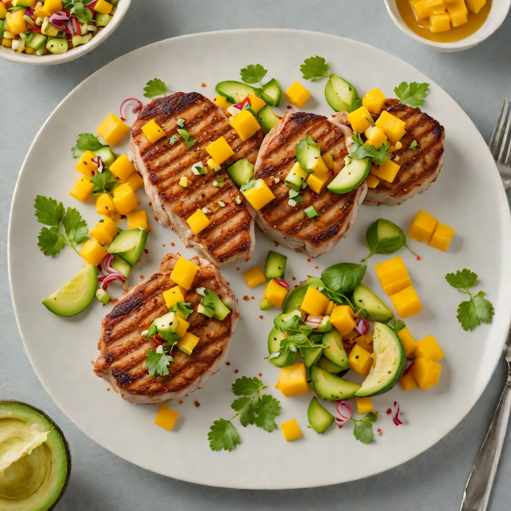 Pan-Seared Pork Chops with Mango and Avocado Salad