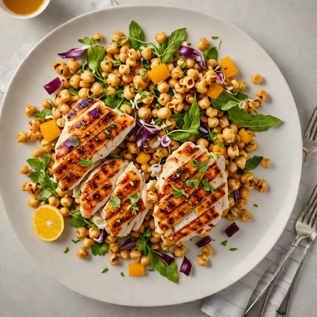 Grilled Citrus-Honey Chicken with Spiced Chickpea Salad