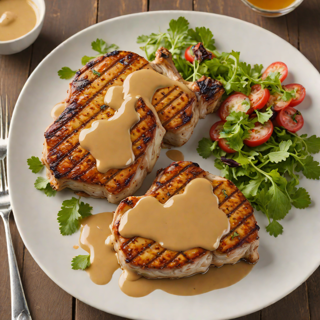 Honey-Glazed Grilled Pork Chops with Mississippi Mustard Sauce
