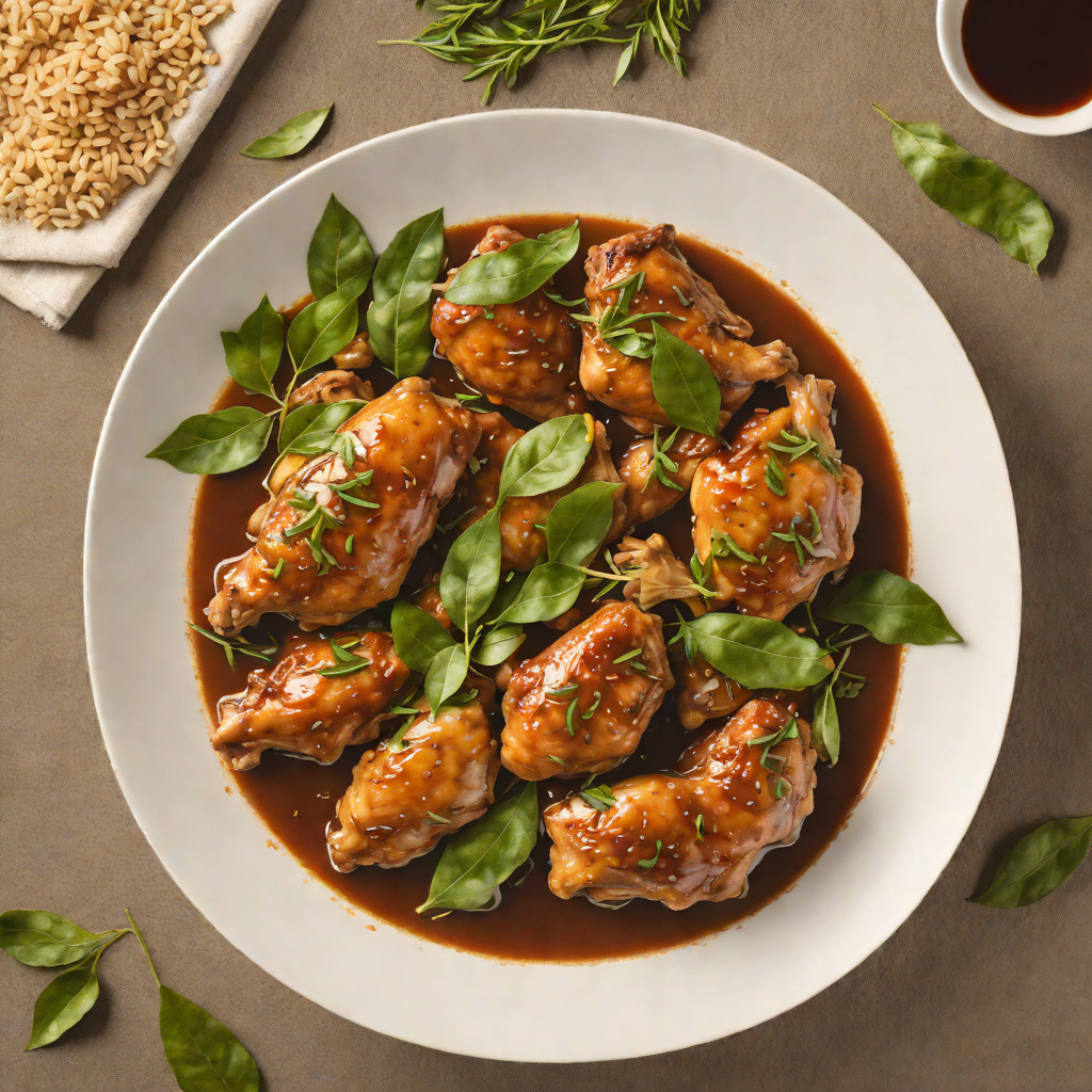 Vinegar-Stewed Chicken Adobo with Bay Leaves