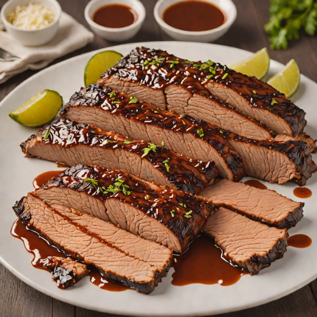 Grilled Texas-Style Smoked Brisket with Spicy Barbecue Glaze