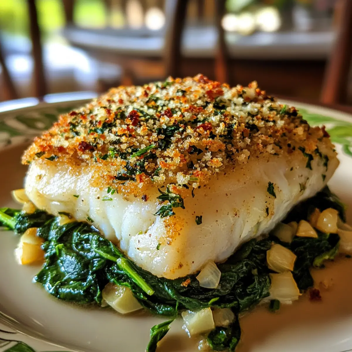Vintage Era-Style Herb-Crusted Cod
