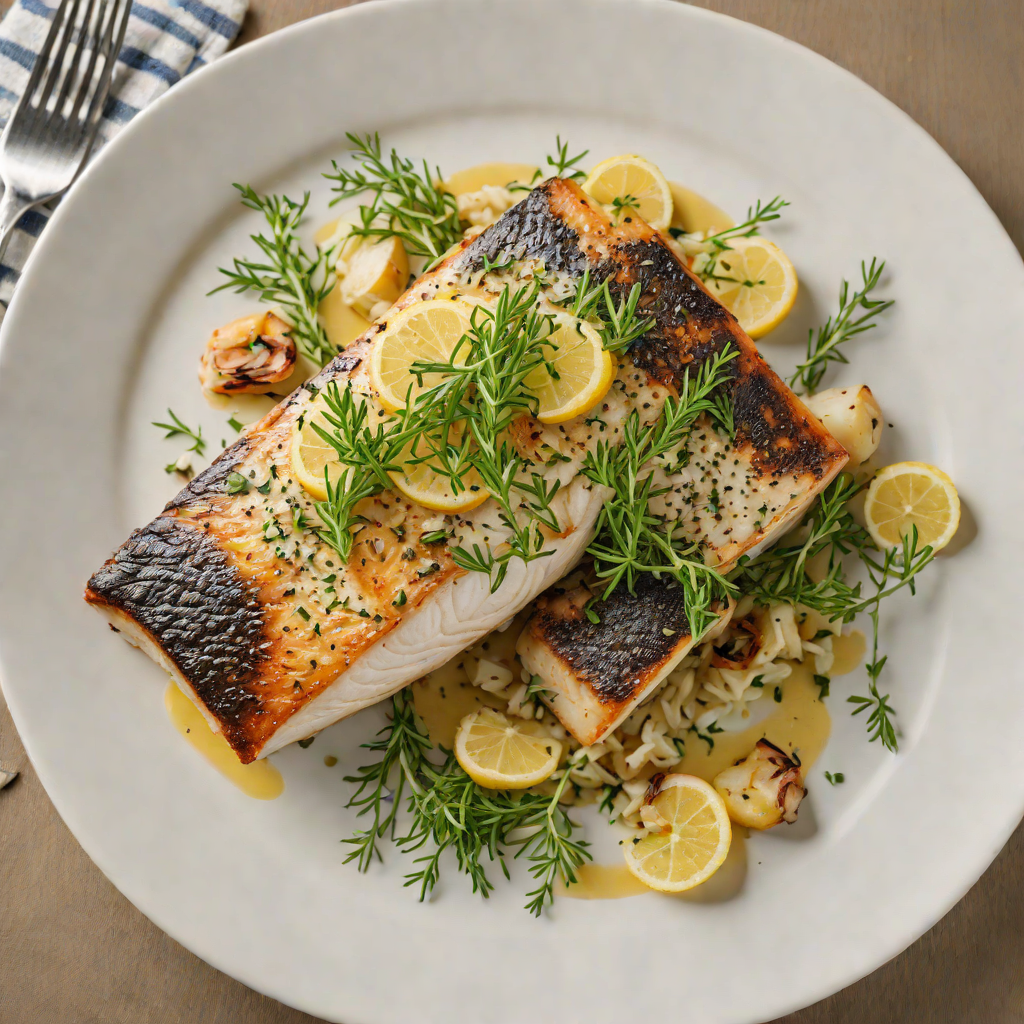 Pan-Roasted Sea Bass with Garlic Butter and Fresh Thyme