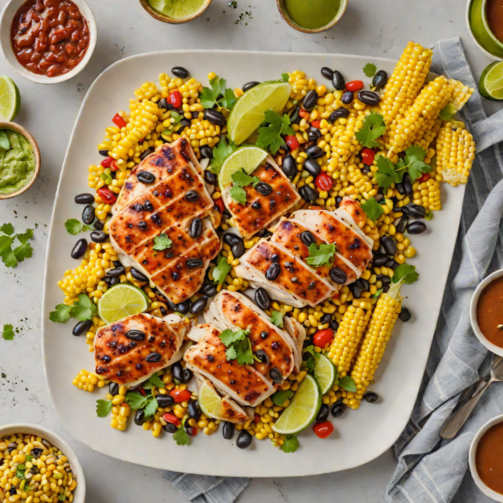 Sheet Pan Spiced Tex-Mex Chicken with Roasted Corn and Black Beans