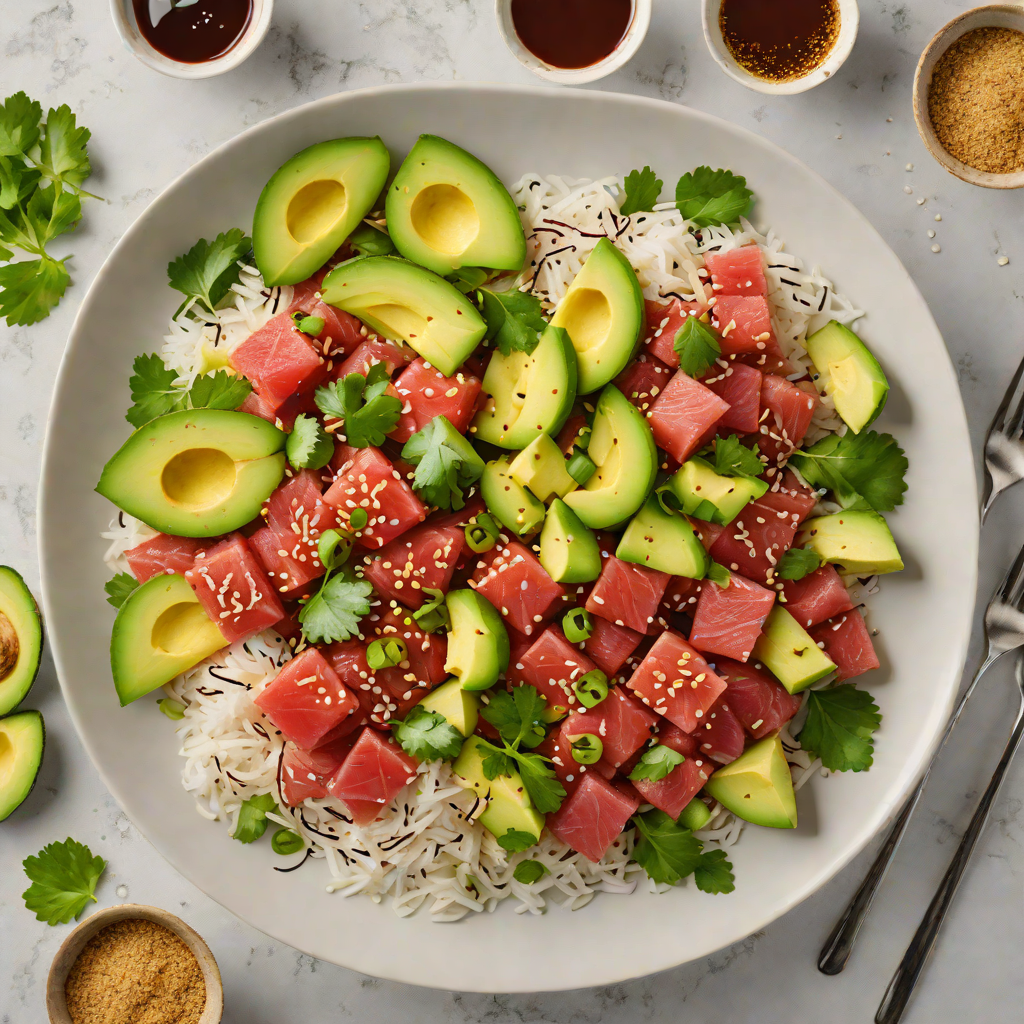 Spicy Suko-Style Tuna Poke Bowl with Sesame and Avocado