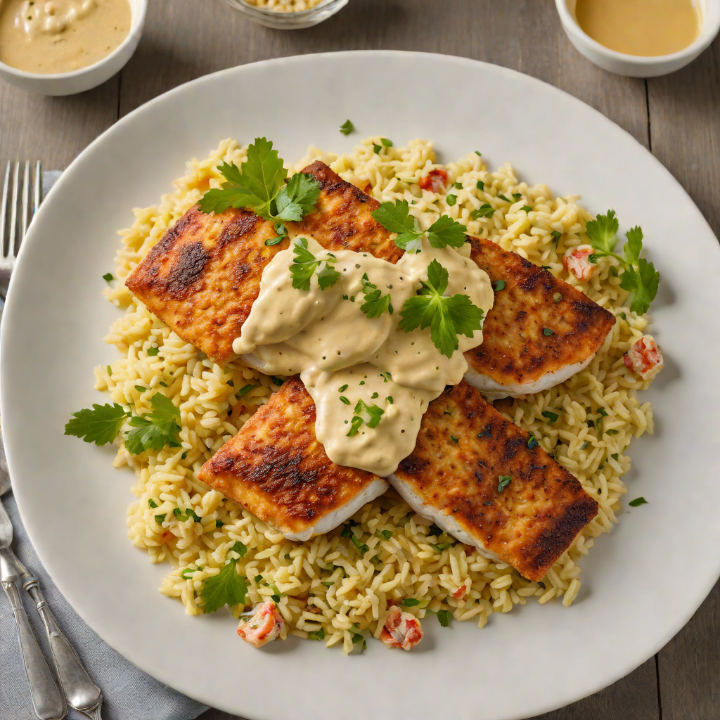 Pan-Seared Catfish with Creole Remoulade and Grits