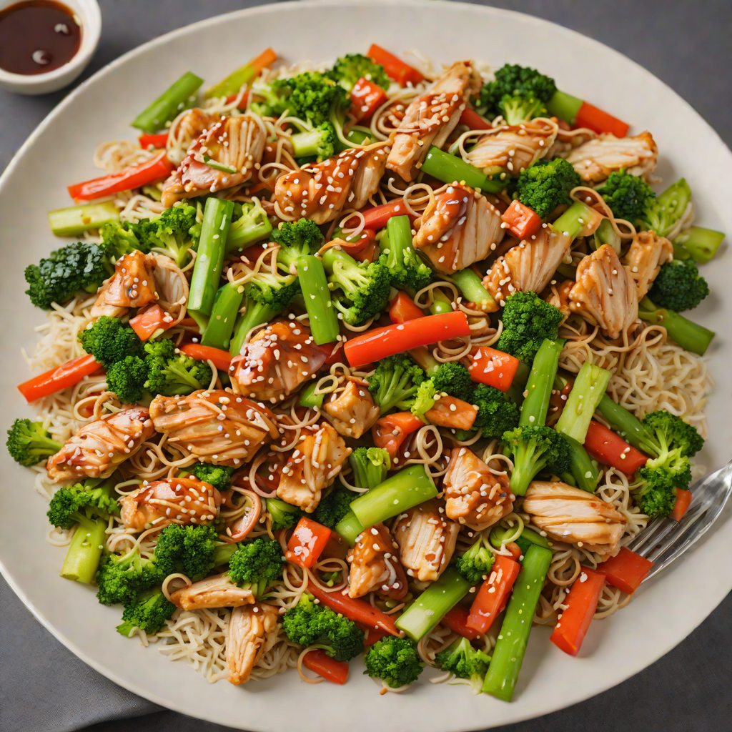 Vegetable-Loaded Chicken Stir Fry with Mild Teriyaki Sauce