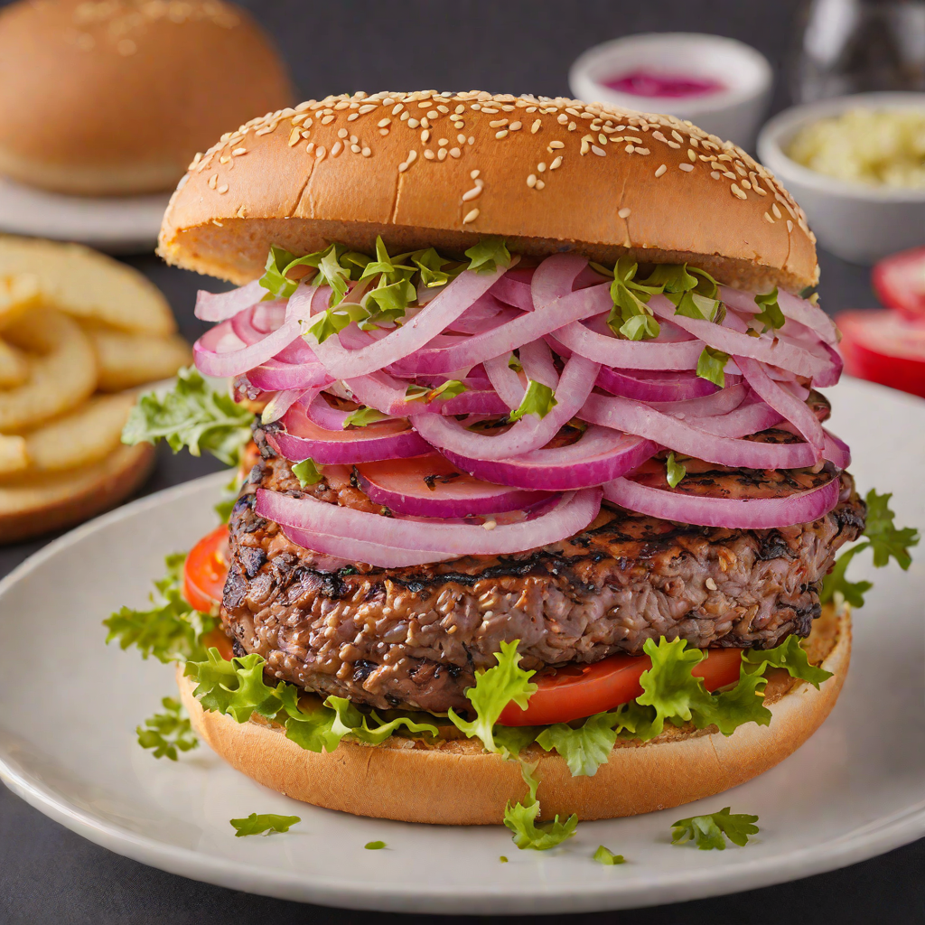 Griddled Michigan-Style Deli Burger with Pickled Red Onion