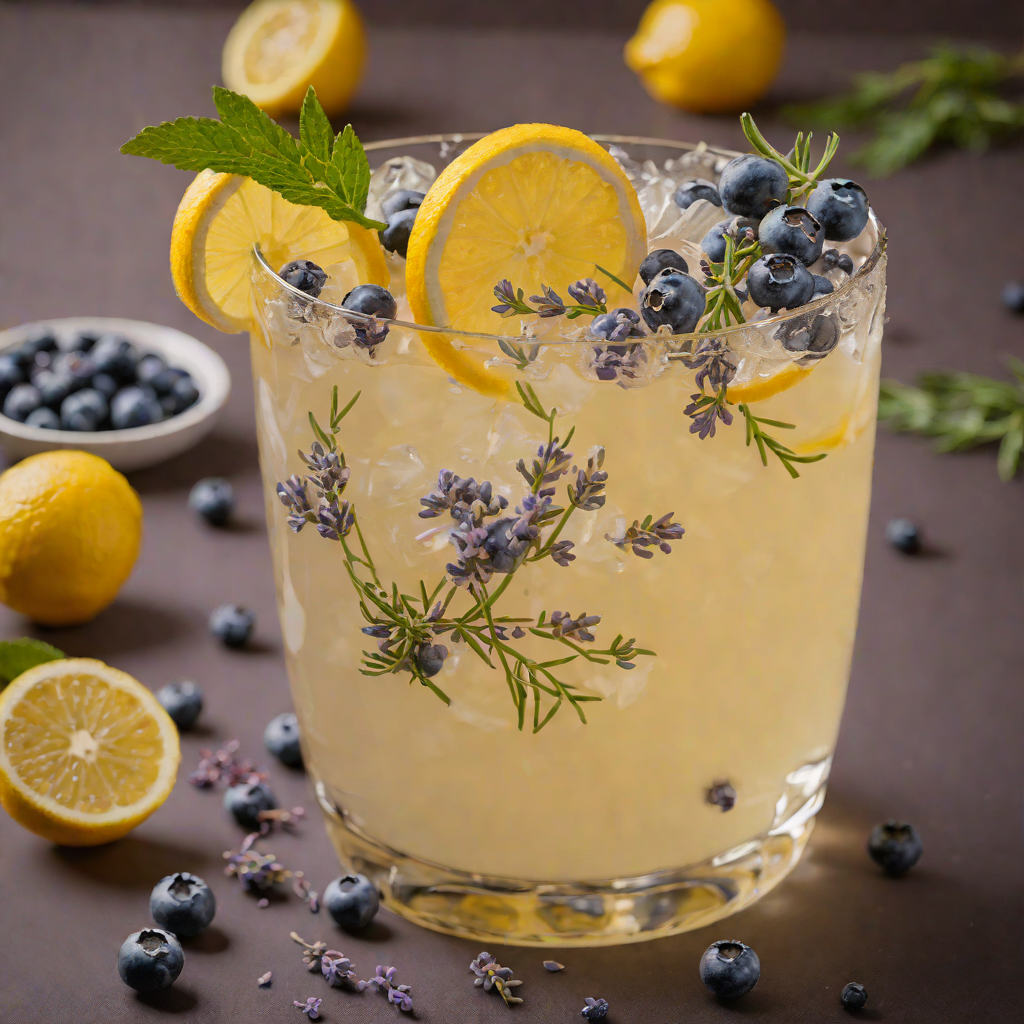 Honey-Lavender Lemonade with Fresh Blueberries
