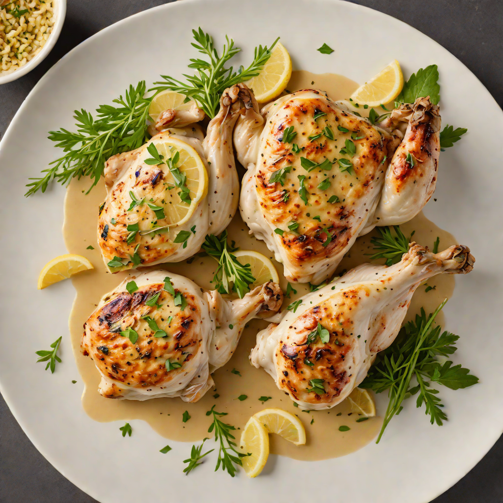 Pan-Roasted Herb Chicken with Garlic Lemon Sauce