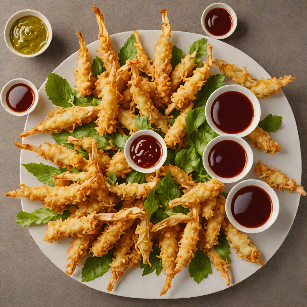 Shallow-Fried Tempura Vegetables with Spicy Dipping Sauce