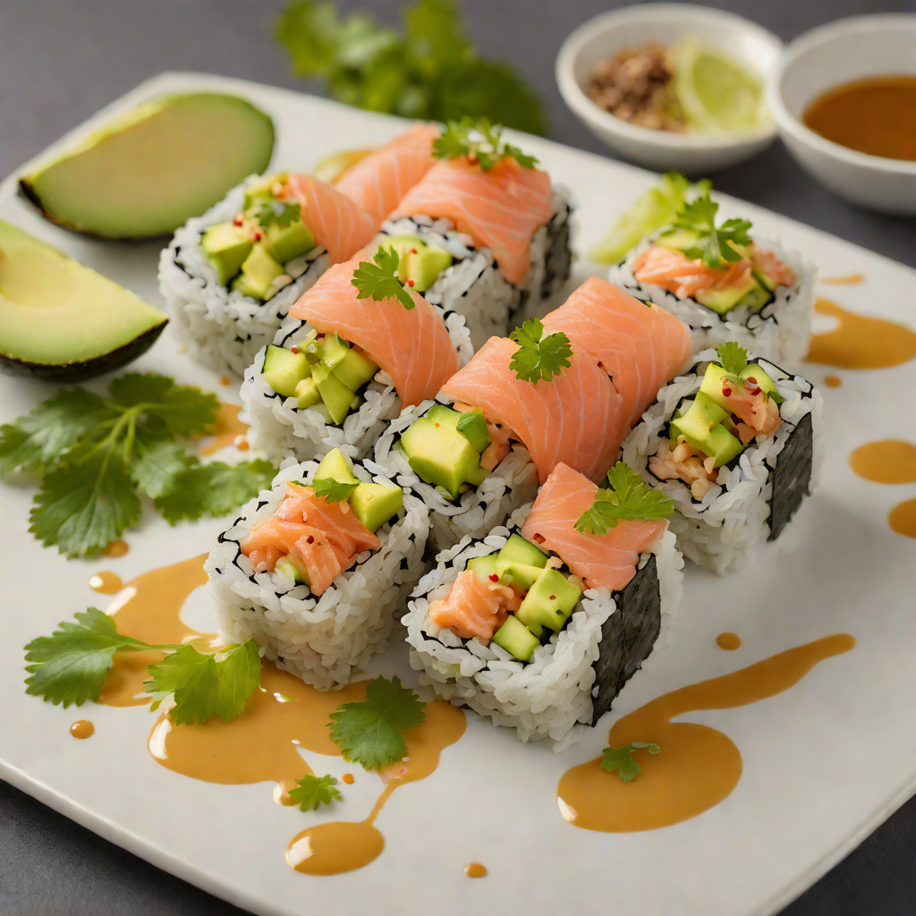 Sushi-Style Salmon and Avocado Roll