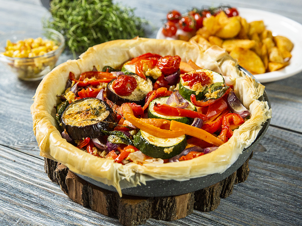 Herb-Roasted Vegetable Tart with Crispy Phyllo