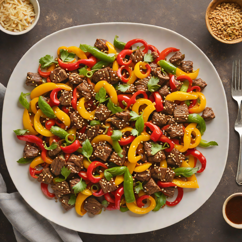 Quick Beef Stir-Fry with Bell Peppers and Ginger Soy Sauce