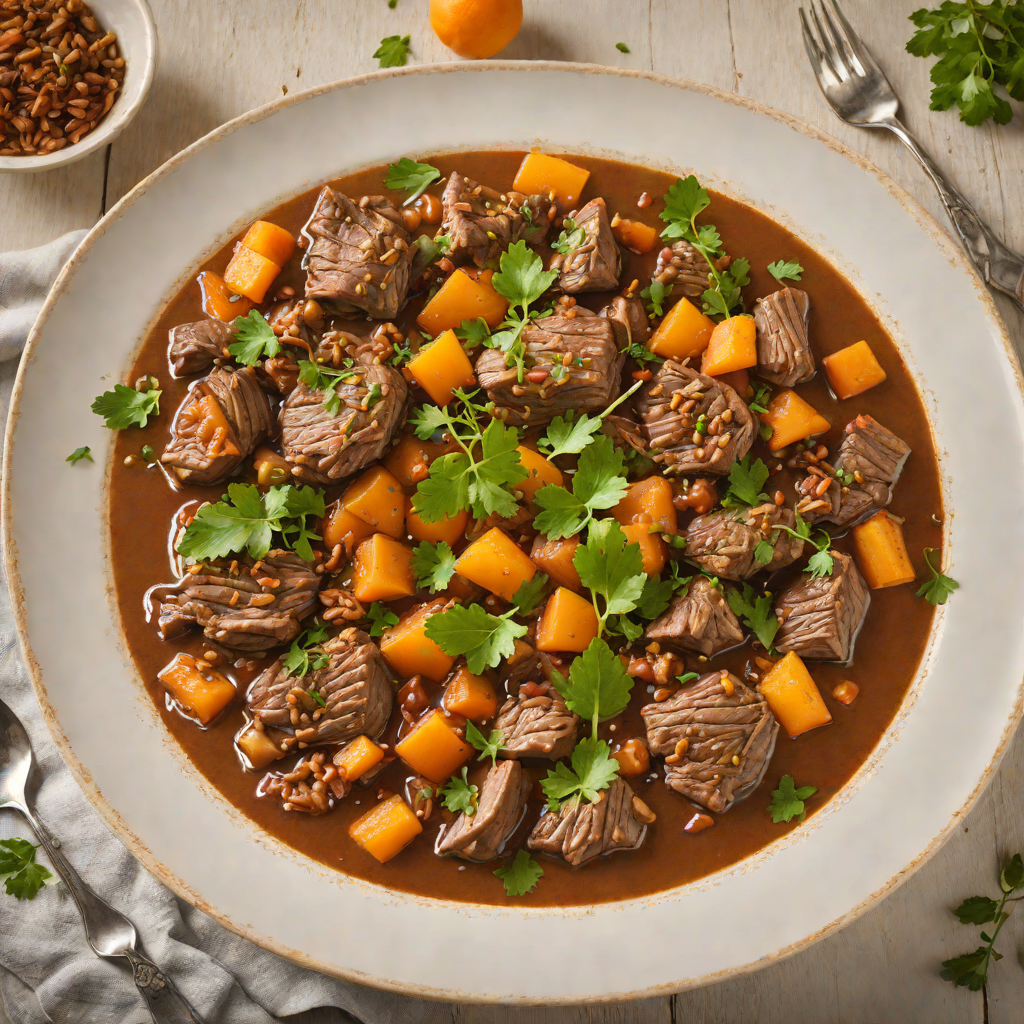 Slow-Cooked Lamb Stew with Sumac and Apricots