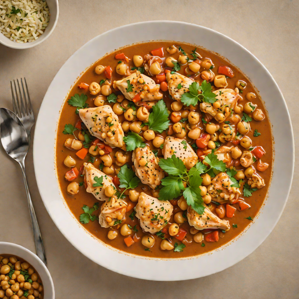 Garlic-Infused Chicken and Chickpea Stew with Paprika