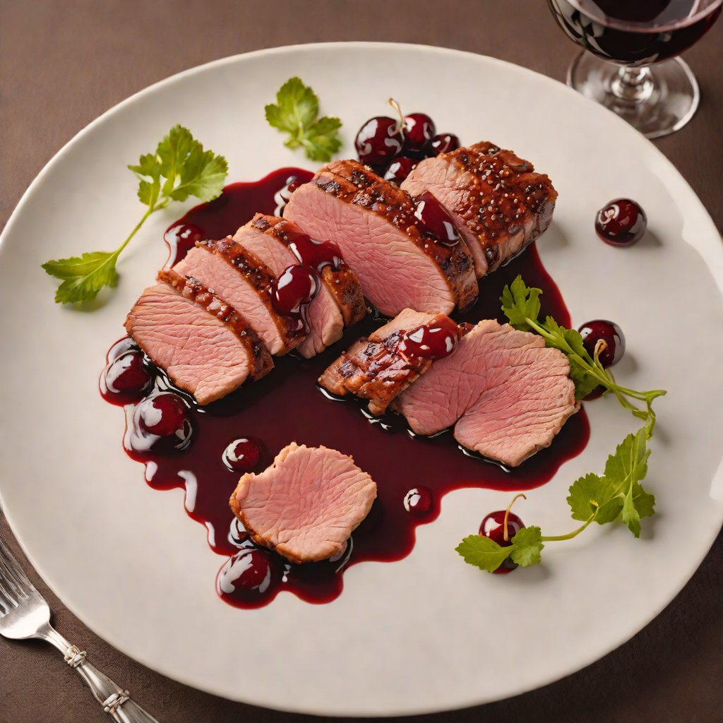 Pan-Seared Duck Breast with Cherry-Red Wine Reduction