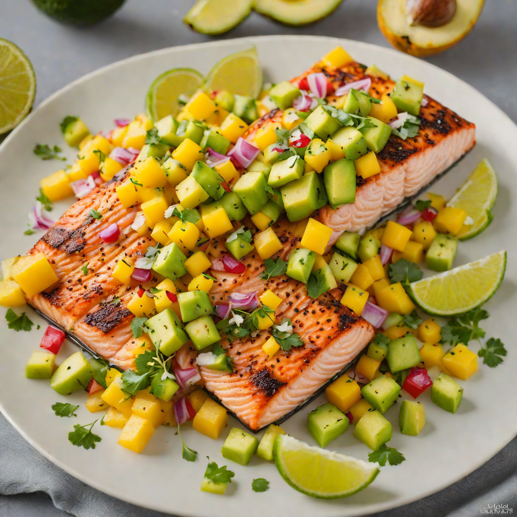 Oven-Roasted Salmon with Avocado-Mango Salsa