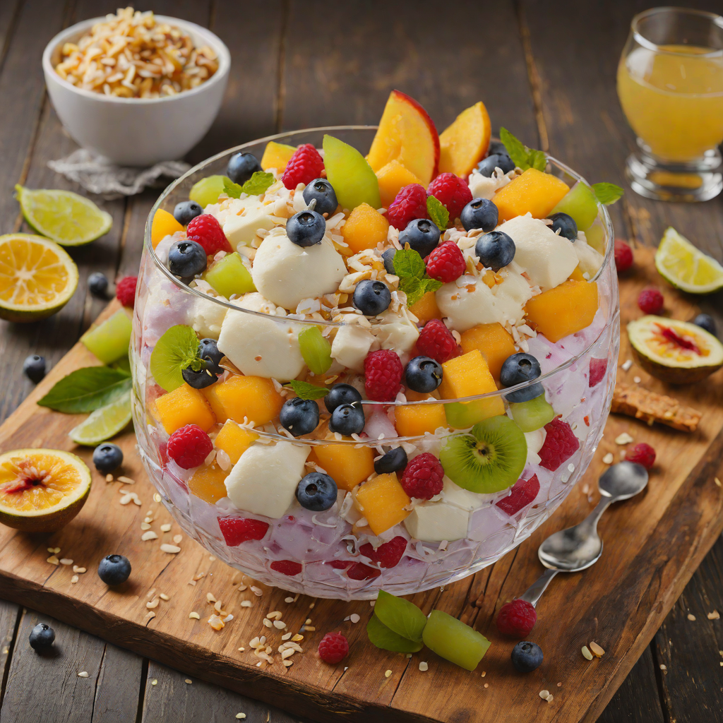 Halo-Halo Icy Dessert with Mixed Fruits and Sweet Beans