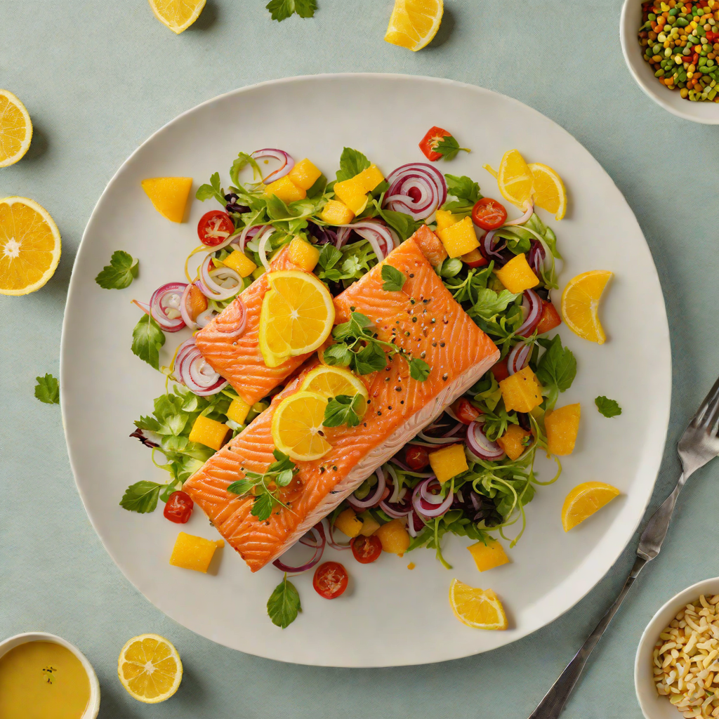 Pan-Seared Salmon with Turmeric and Citrus Back-Strengthening Salad