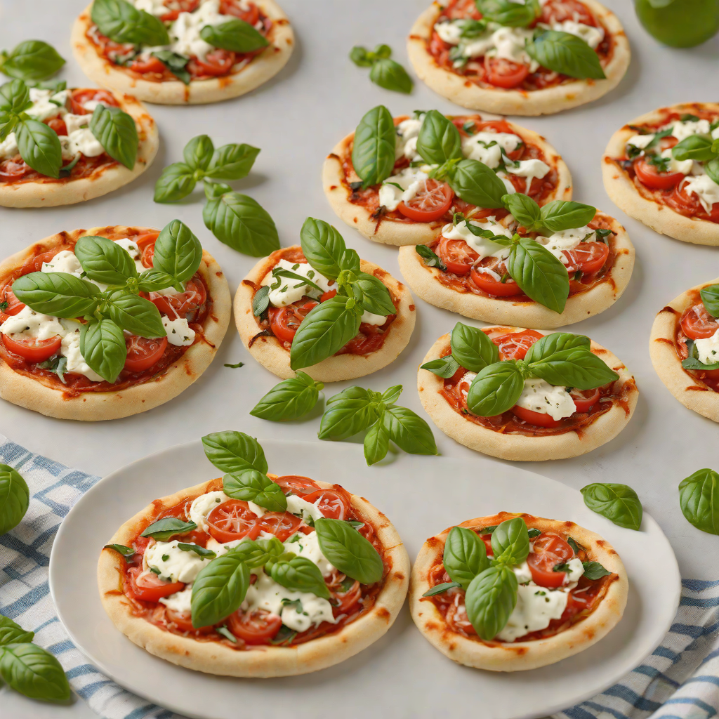 Mini Margherita Pita Pizzas with Fresh Basil