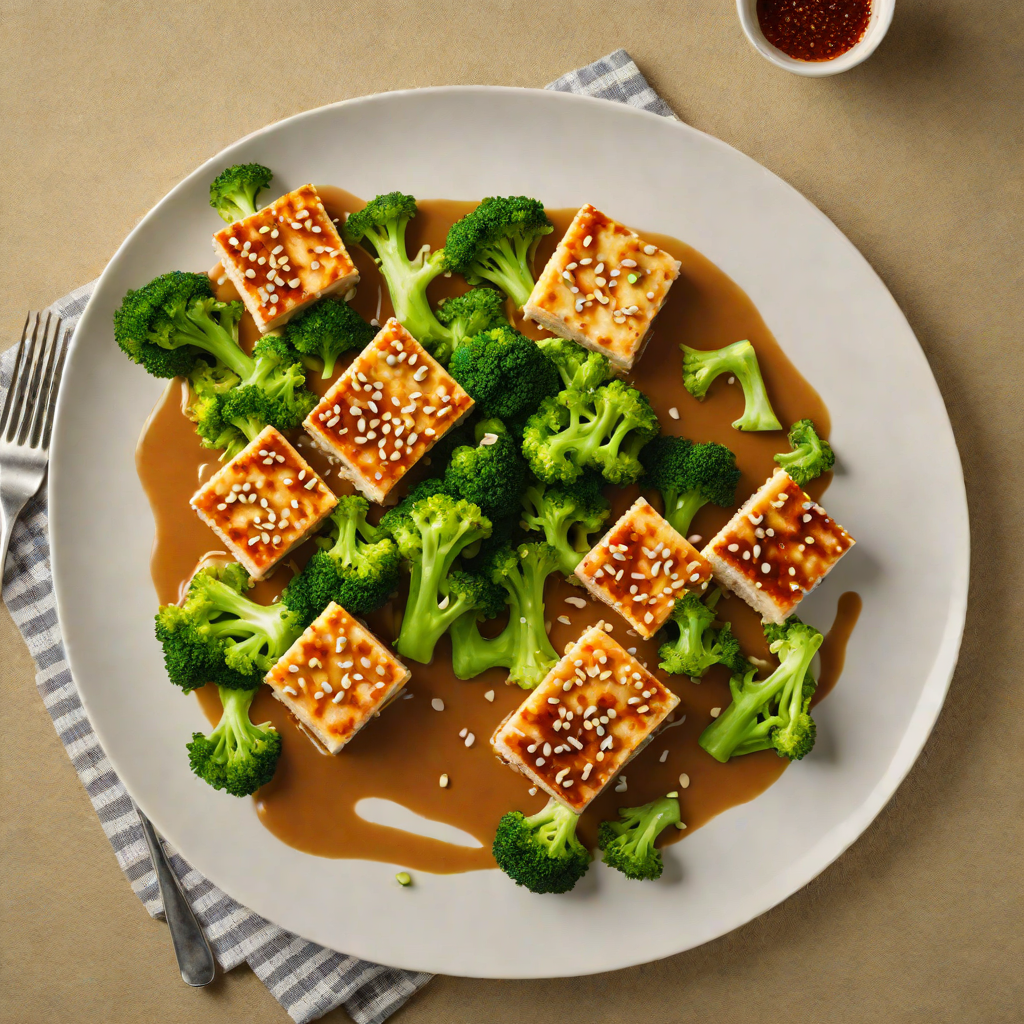 Pan-Seared Tofu with Ginger-Sesame Sauce and Broccoli