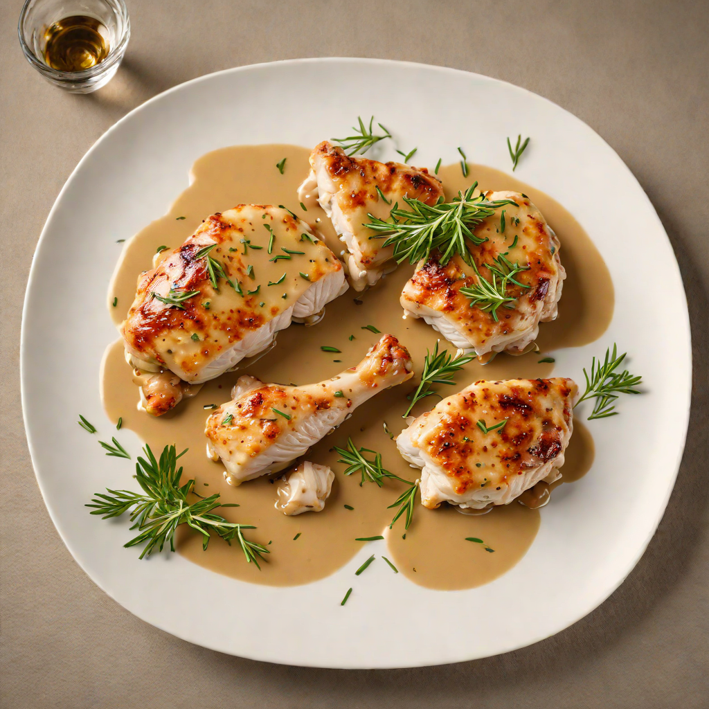 Sautéed Chicken with English Mustard and Rosemary Pan Sauce