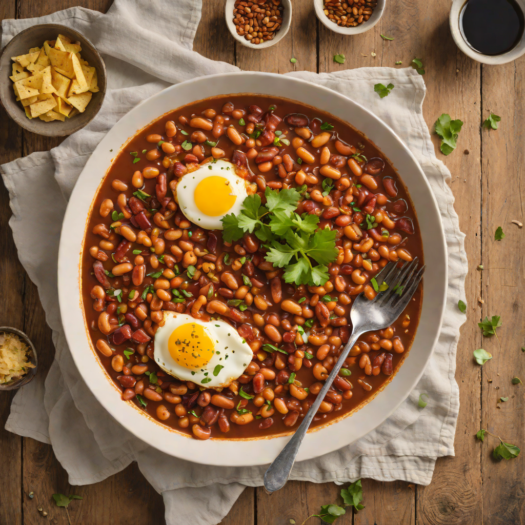 English Breakfast-Style Baked Beans with Smoky Bacon