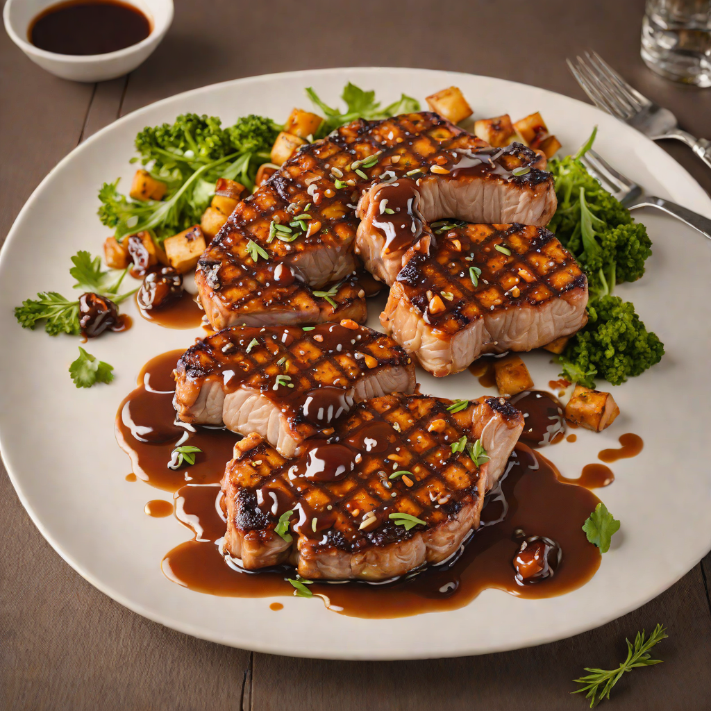 Whiskey-Glazed Grilled Pork Chops with Maple-Bourbon Sauce