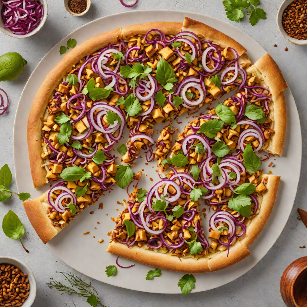 Spicy Vegan BBQ Jackfruit Pizza with Red Onion