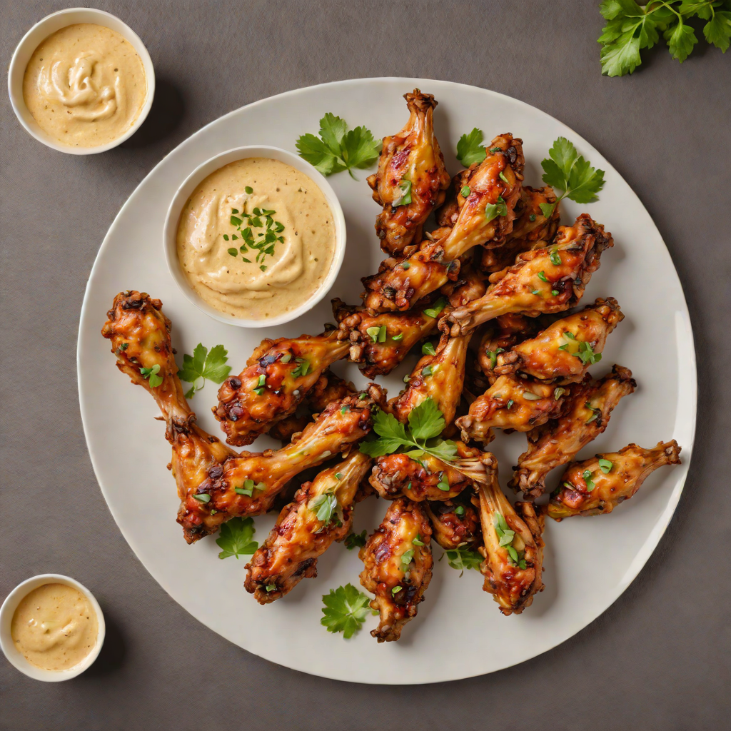 Pan-Fried Garlic Butter Chicken Wings with Spicy Dip