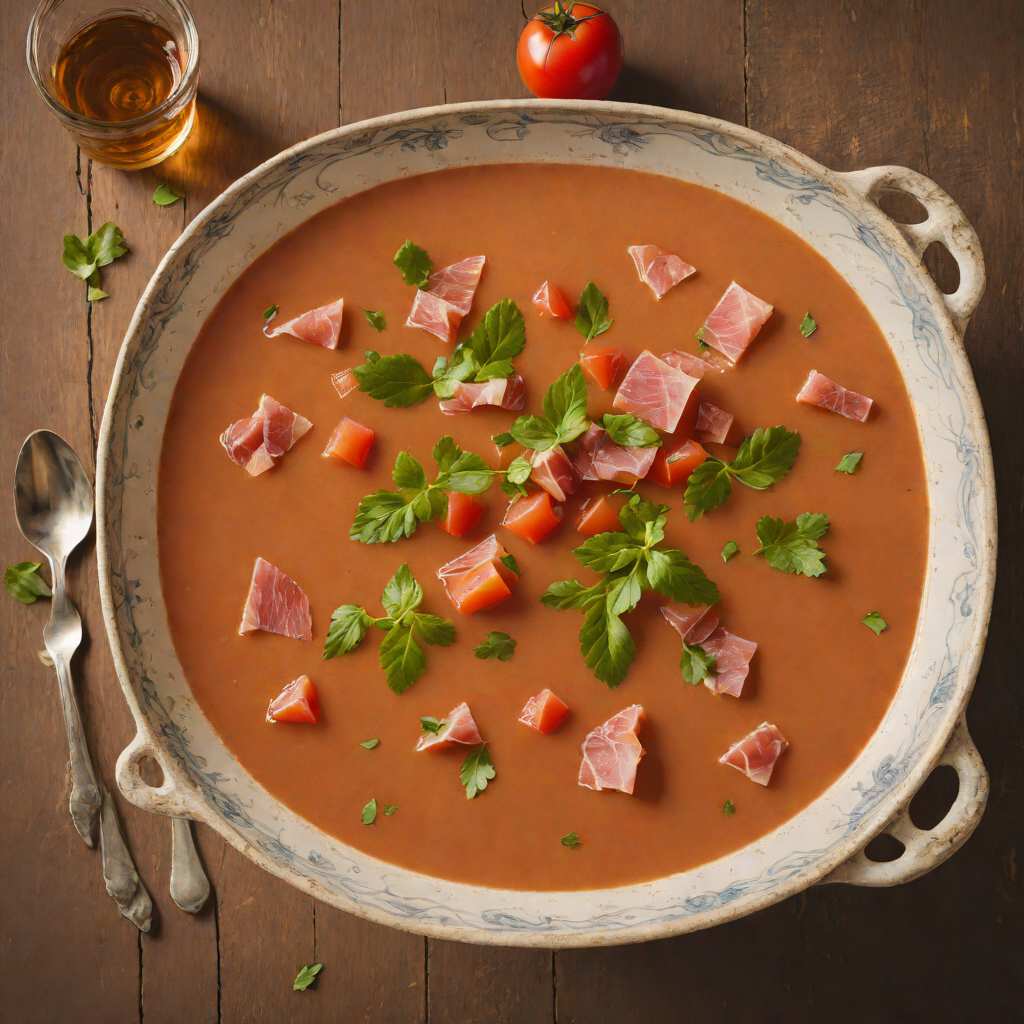 Tomato and Serrano Ham Gazpacho with Sherry Vinegar